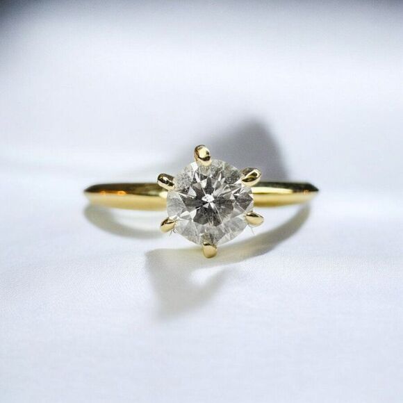 14k Gold Diamond Ring Sz 6.25 1/3ct Round Cut Solitaire Wedding Ring 1.4g - Picture 15 of 16